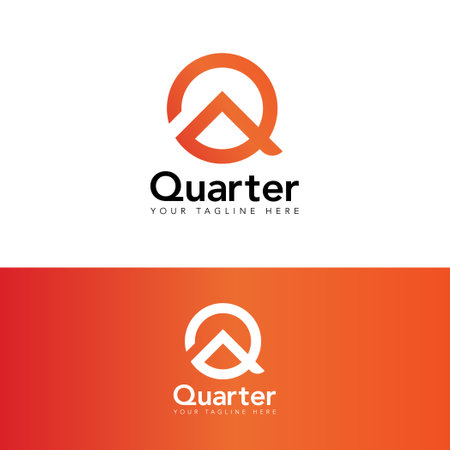 Monogram mark that created from shapes of 'Q' with roof elements . The mark can be suitable for business related to 'Q' initials, real estate, retail, property and everything about residential.のイラスト素材