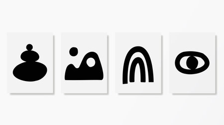 Abstract form and aesthetics as wall art. It can be suitable for digital art, interiors, wall art, and everything about decoration.のイラスト素材