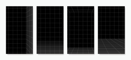 Vector grids with accurate lines on a dark background. Perfect for vertical background, ads, banners, and posters.のイラスト素材