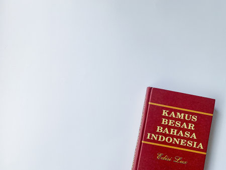 Yogyakarta, Indonesia, 26 Jan 2023 - Indonesian dictionary with a red cover.