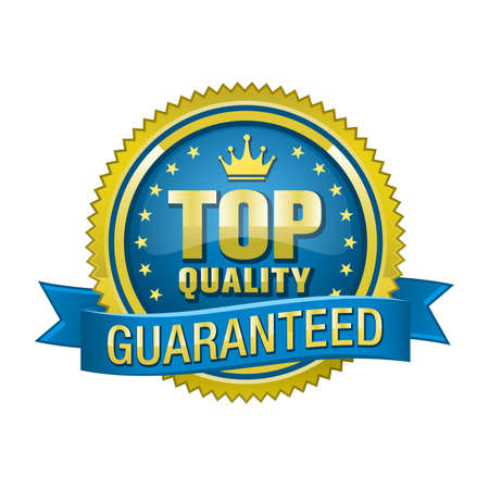 Top quality royal badge with ribbon on white background.のイラスト素材