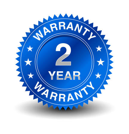 Reliable powerful 2  year warranty badge.のイラスト素材