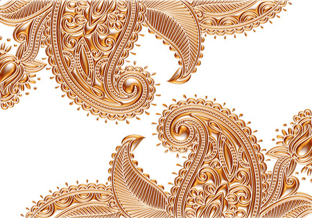 3d Golden Seamless Wallpaper on white backgroundの写真素材
