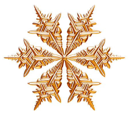 3d gold ornament on white background  の写真素材