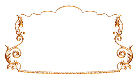 3d ancient gold ornament on a white background  の写真素材