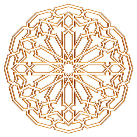Arabic Round golden oriental style Design.
