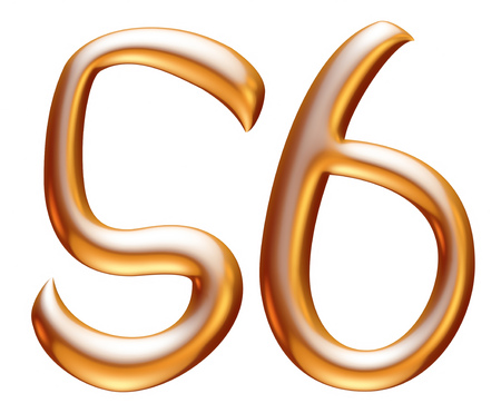 3D digit in gold metal texture and isolated of backgroundの写真素材