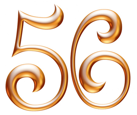 3D digit in gold metal texture and isolated of backgroundの写真素材