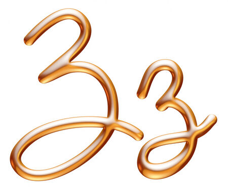 3d golden letter Z isolated white backgroundの写真素材