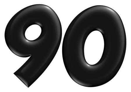 3D 9 & 0 digit numbr in black on isolated white background.の写真素材