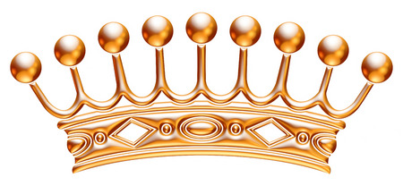 Gold crown isolated on white backgroundの写真素材