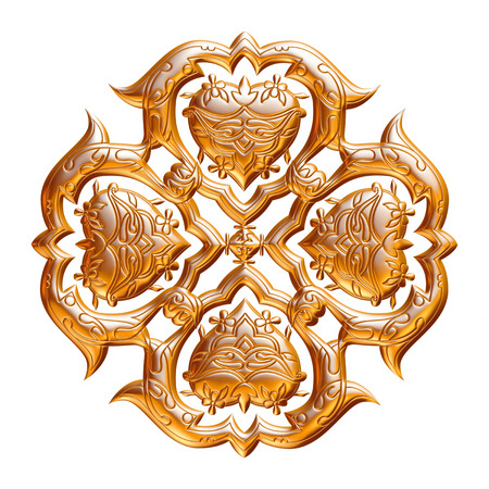 golden vintage pattern ornate metal carving background.の写真素材