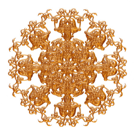 golden vintage pattern ornate metal carving background.の写真素材