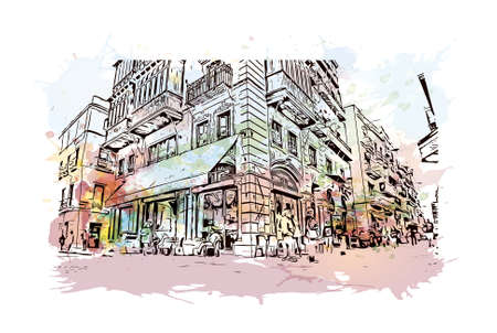 Building view with landmark of Sevilla" redirects here. For the association football club, see Sevilla FC. Watercolor splash with hand drawn sketch illustration in vector.のイラスト素材