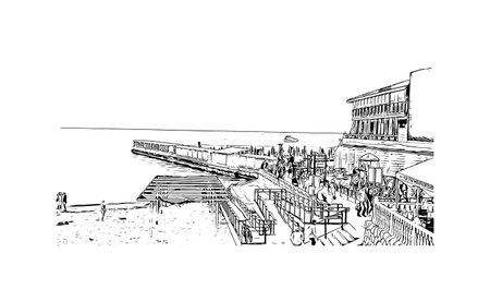 Building view with landmark of Odessa
is the city in Ukraine. Hand drawn sketch illustration in vector.のイラスト素材