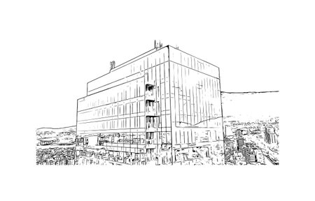 Building view with landmark of Sofia is the capital in Bulgaria.
Hand drawn sketch illustration in vector.のイラスト素材
