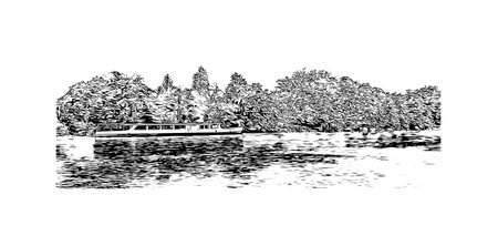 Building view with landmark of Solothurn is a town in Switzerland. 
Hand drawn sketch illustration in vector.のイラスト素材