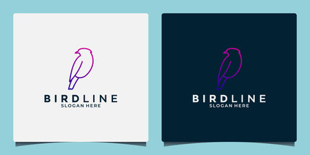 creative bird line idea logo design with gradient color for your brandのイラスト素材