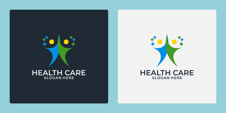 human health community logo design template for your company or community human care healthのイラスト素材