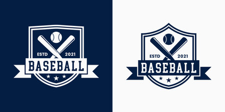 set badge baseball logo design vintage style for sportのイラスト素材