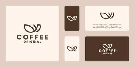 minimalist original coffee logo design for cafe shop marketのイラスト素材
