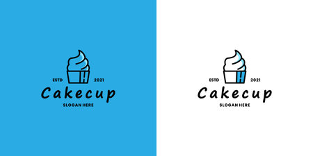 cake logo design vector shop, food restaurant culinaryのイラスト素材