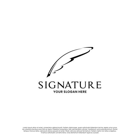 quill signature logo design inspirationのイラスト素材