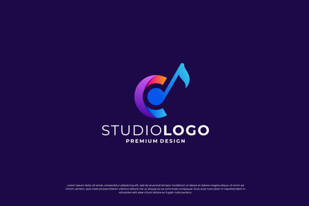 colorful music logo design inspiration.のイラスト素材