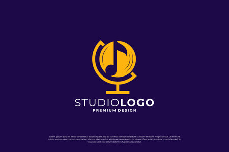creative music logo design vector.のイラスト素材