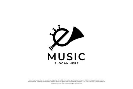 music logo design. saxophone, jazz icon logo vector illustrationのイラスト素材