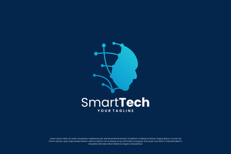 Future artificial intelligence logo design.のイラスト素材