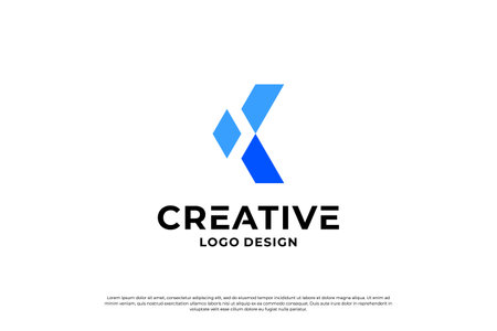 Letter K logo design. Creative Initial letter K logo. Letter K symbol, Letter K business.のイラスト素材