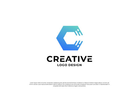 Letter C logo design template. Creative initial letters C logo design symbol.のイラスト素材