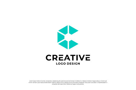 Letter C logo design template. Creative initial letters C logo design symbol.のイラスト素材