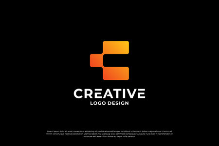 Letter C logo design template. Creative initial letters C logo design symbol.のイラスト素材