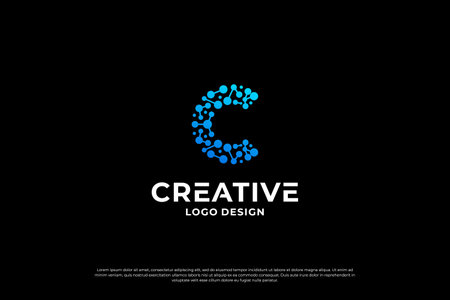 Letter C logo design template. Creative initial letters C logo design symbol.のイラスト素材