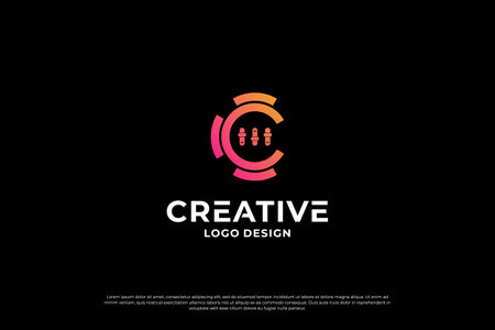 Letter C logo design template. Creative initial letters C logo design symbol.のイラスト素材