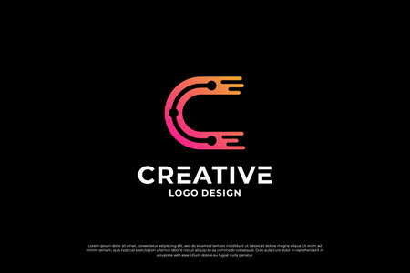 Letter C logo design template. Creative initial letters C logo design symbol.のイラスト素材
