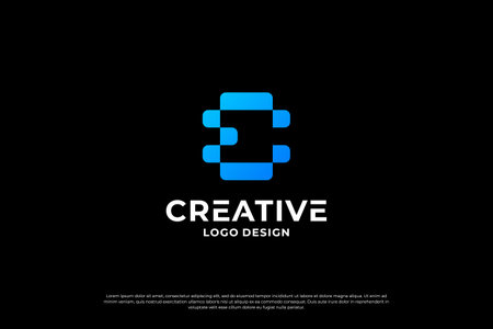 Letter C logo design template. Creative initial letters C logo design symbol.のイラスト素材