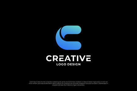 Letter C logo design template. Creative initial letters C logo design symbol.のイラスト素材