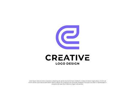 Letter C logo design template. Creative initial letters C logo design symbol.のイラスト素材