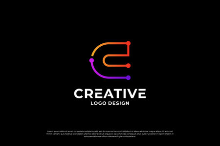 Letter C logo design template. Creative initial letters C logo design symbol.のイラスト素材