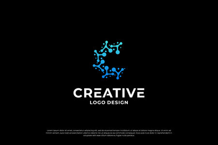 Letter C logo design template. Creative initial letters C logo design symbol.のイラスト素材