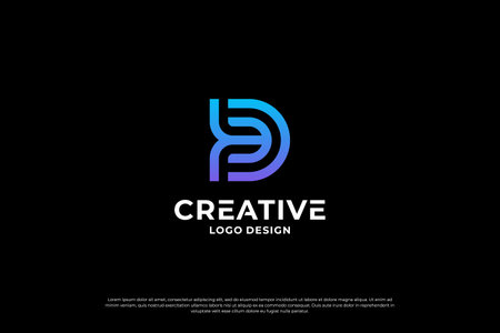 Letter D logo design vector. Initial letters D for logo brand. Creative D sign initial letter.のイラスト素材