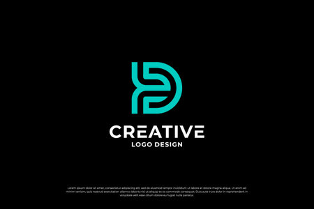 Letter D logo design vector. Initial letters D for logo brand. Creative D sign initial letter.のイラスト素材
