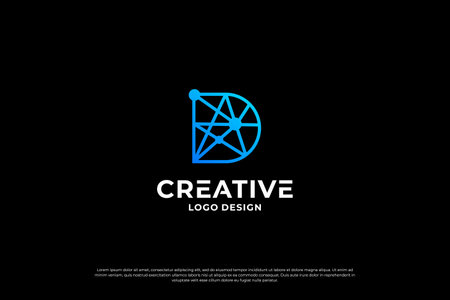 Letter D logo design vector. Initial letters D for logo brand. Creative D sign initial letter.のイラスト素材