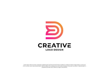Letter D logo design vector. Initial letters D for logo brand. Creative D sign initial letter.のイラスト素材