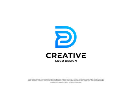 Letter D logo design vector. Initial letters D for logo brand. Creative D sign initial letter.のイラスト素材