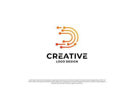 Letter D logo design vector. Initial letters D for logo brand. Creative D sign initial letter.のイラスト素材