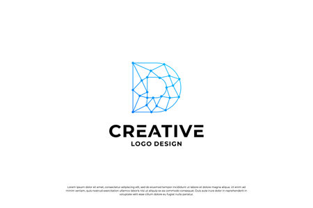 Letter D logo design vector. Initial letters D for logo brand. Creative D sign initial letter.のイラスト素材